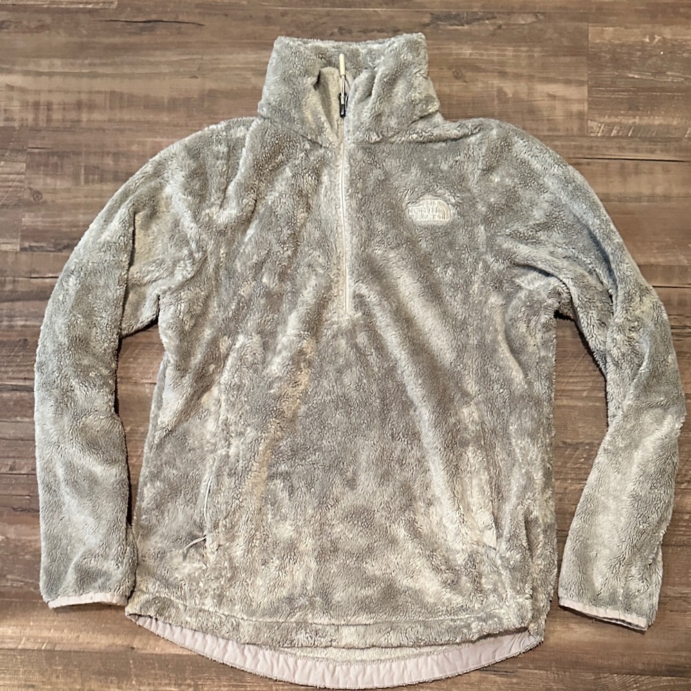 The North Face Gray Teddy 1/4 Zip